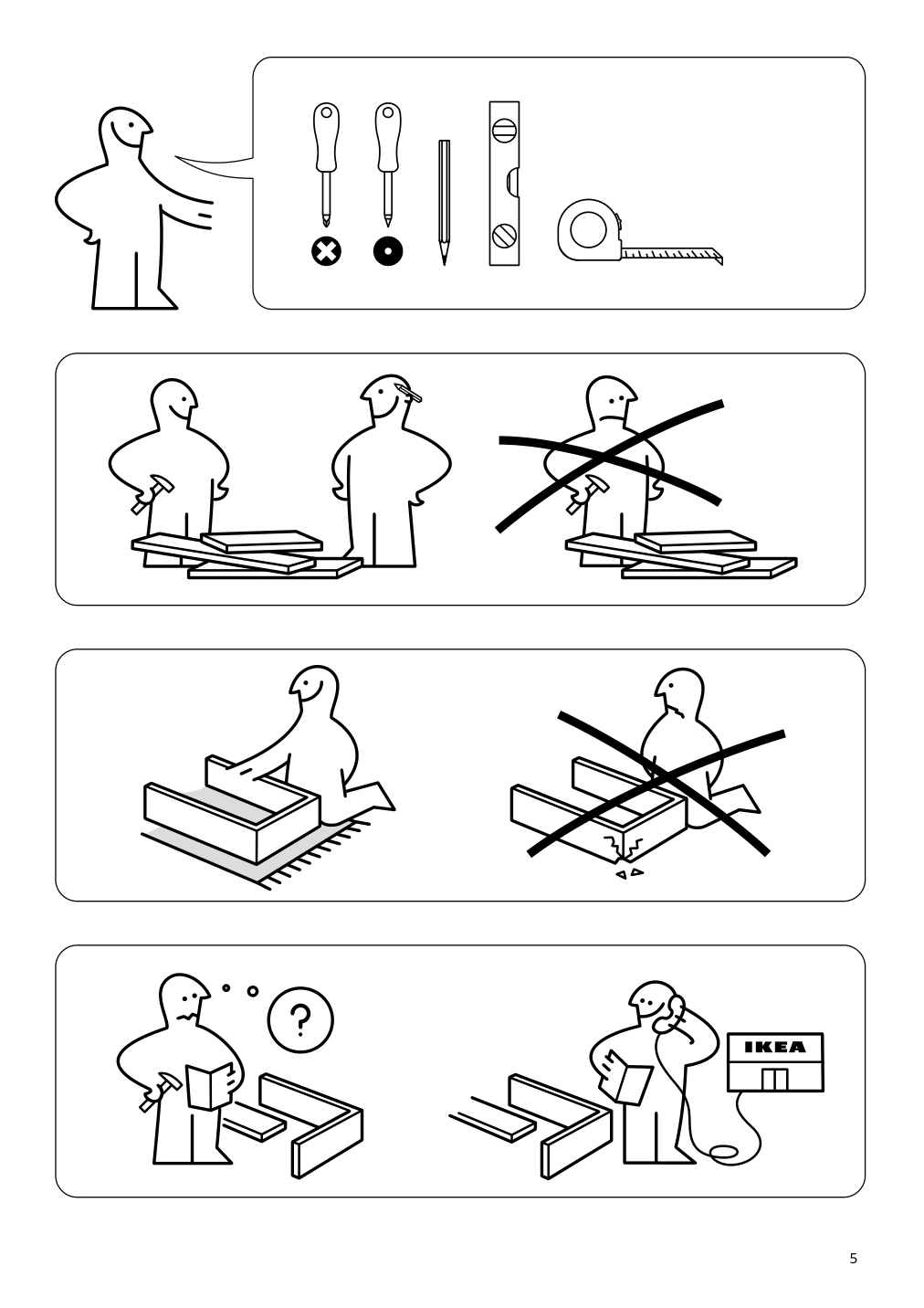 Assembly instructions for IKEA Lack wall shelf unit white stained oak effect | Page 5 - IKEA LACK wall shelf unit 604.305.92