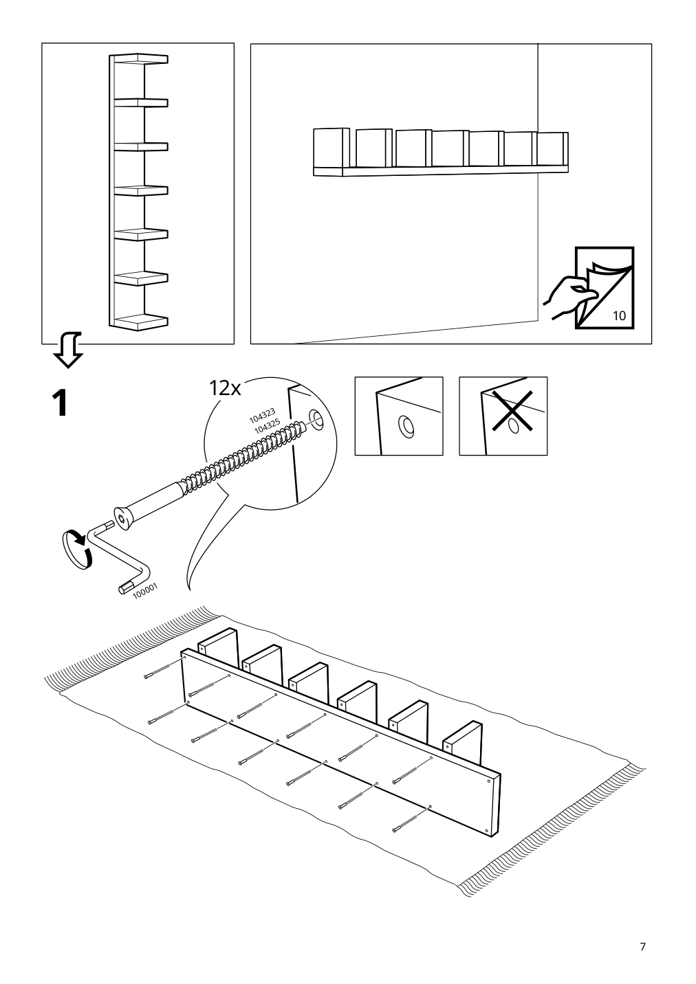 Assembly instructions for IKEA Lack wall shelf unit white stained oak effect | Page 7 - IKEA LACK wall shelf unit 604.305.92