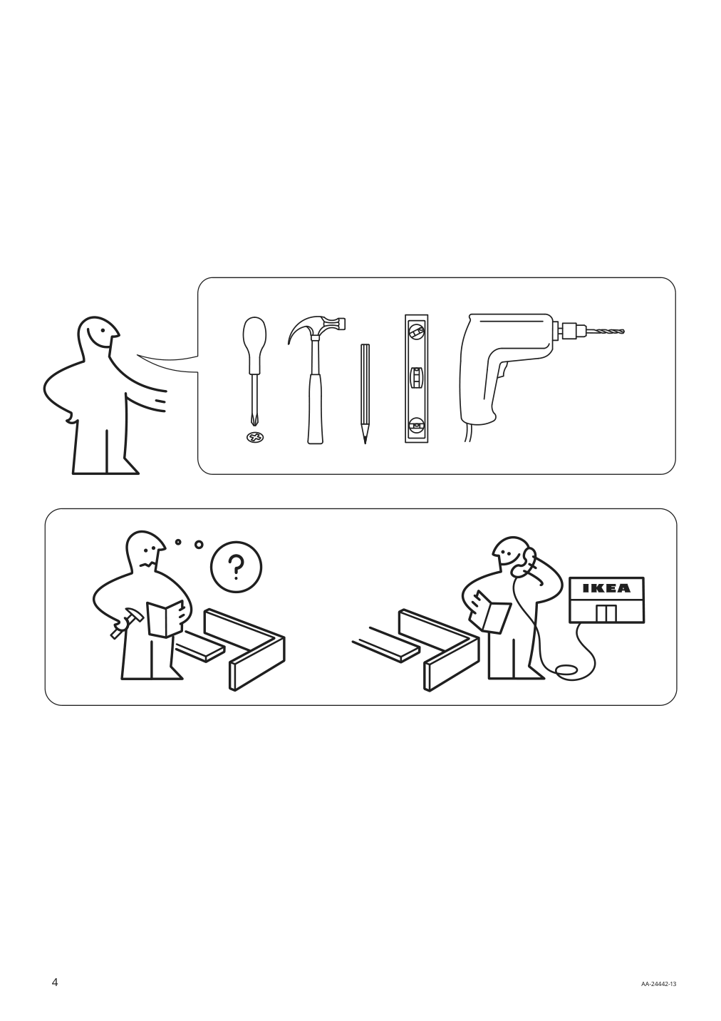 Assembly instructions for IKEA Lack wall shelf white | Page 4 - IKEA KALLAX / LACK TV storage combination 095.521.72