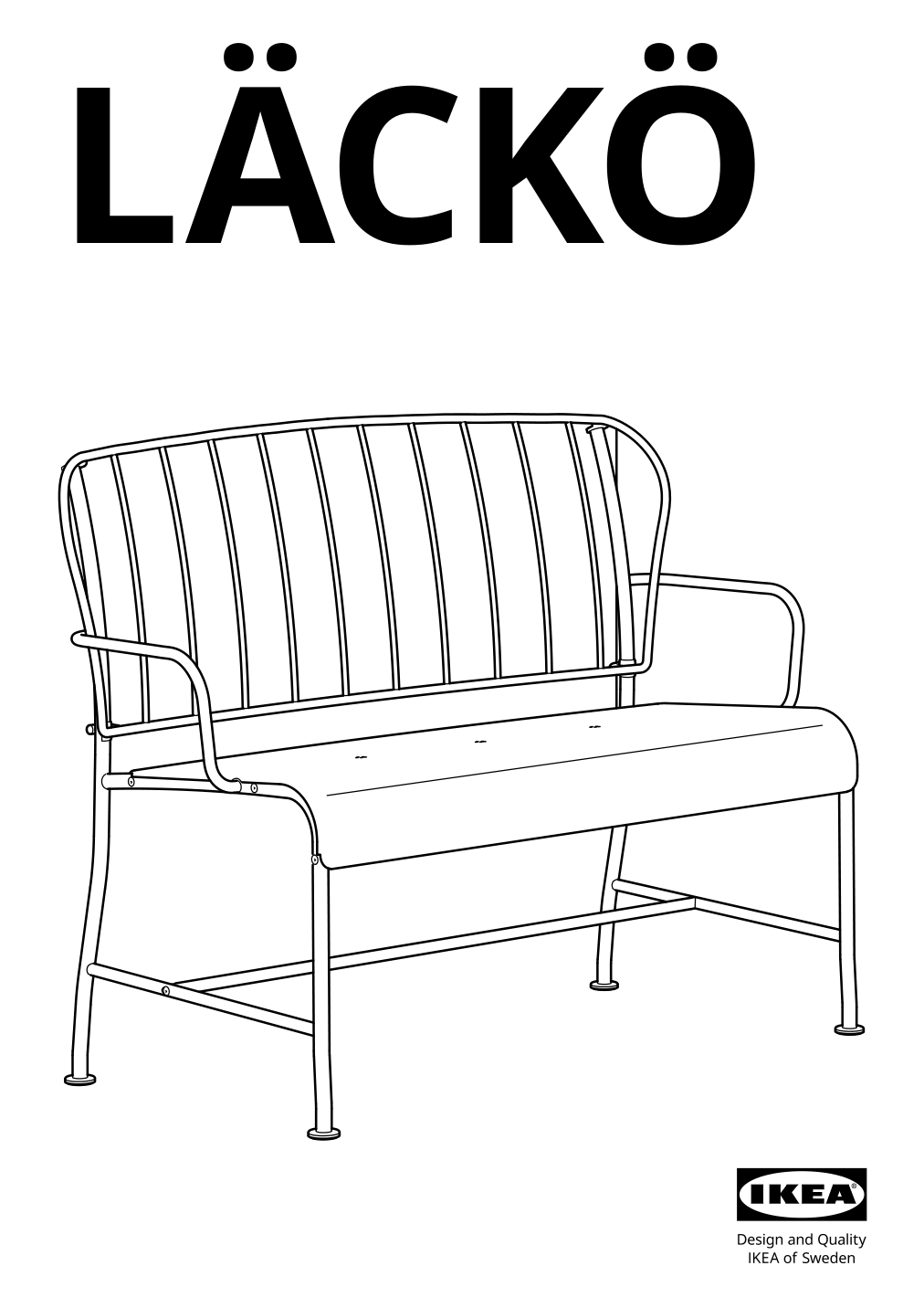 Assembly instructions for IKEA Laeckoe loveseat outdoor gray | Page 1 - IKEA LÄCKÖ loveseat, outdoor 994.950.64