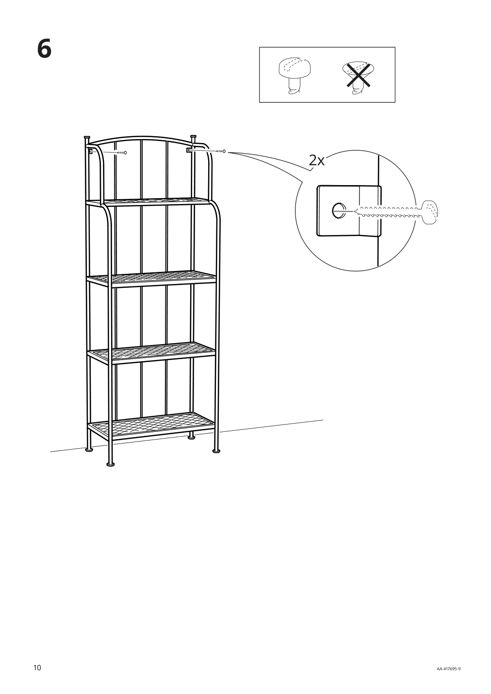 Assembly instructions for IKEA Laeckoe shelving unit outdoor gray | Page 10 - IKEA LÄCKÖ shelving unit, outdoor 201.518.37