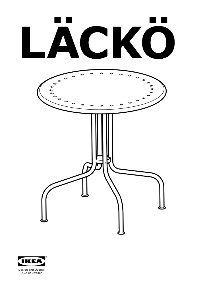 Assembly instructions for IKEA Laeckoe table outdoor gray | Page 1 - IKEA LÄCKÖ table+2 chairs, outdoor 392.690.16