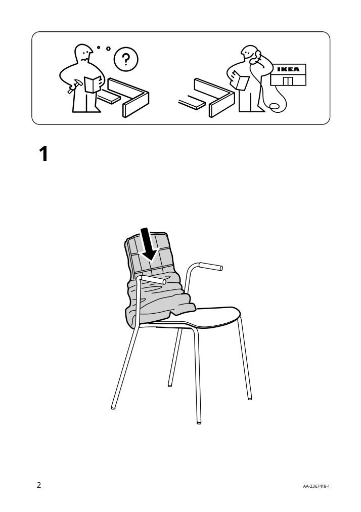 Assembly instructions for IKEA Laektare chair cover gunnared light beige | Page 2 - IKEA LÄKTARE conference chair 295.032.08