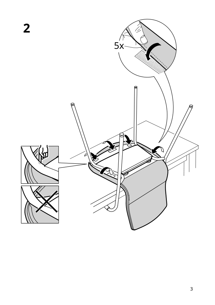 Assembly instructions for IKEA Laektare chair cover gunnared medium gray | Page 3 - IKEA LÄKTARE conference chair 495.032.50