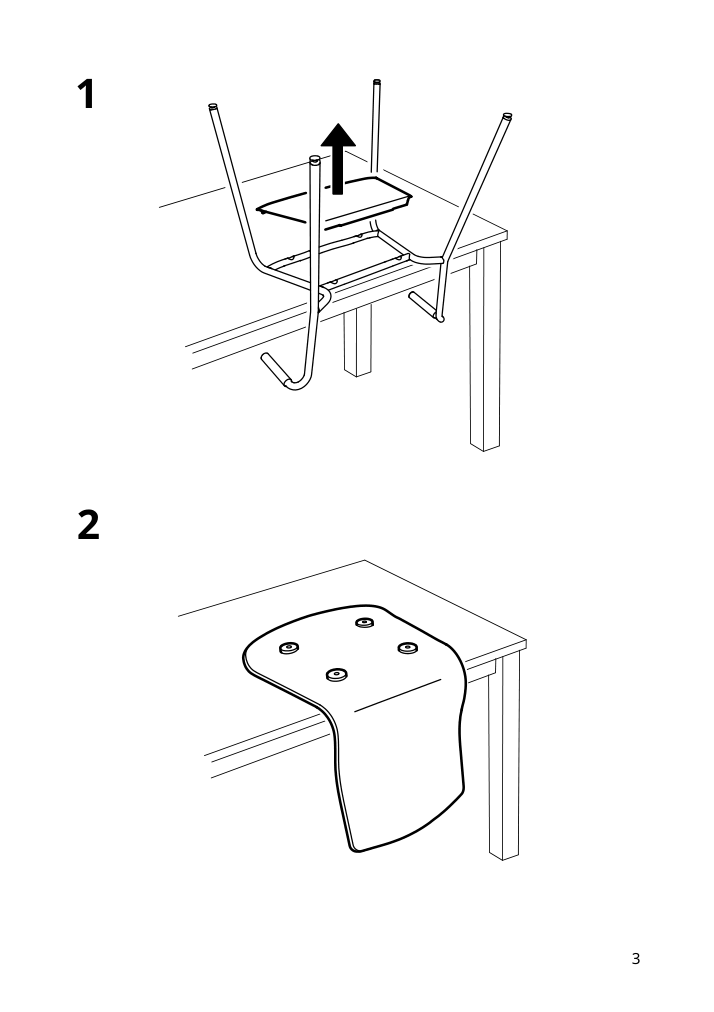 Assembly instructions for IKEA Laektare seat shell birch veneer | Page 3 - IKEA TOMMARYD / LÄKTARE conference table and chairs 895.283.81