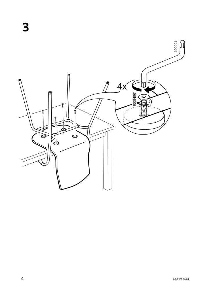 Assembly instructions for IKEA Laektare seat shell birch veneer | Page 4 - IKEA LÄKTARE conference chair 995.032.57