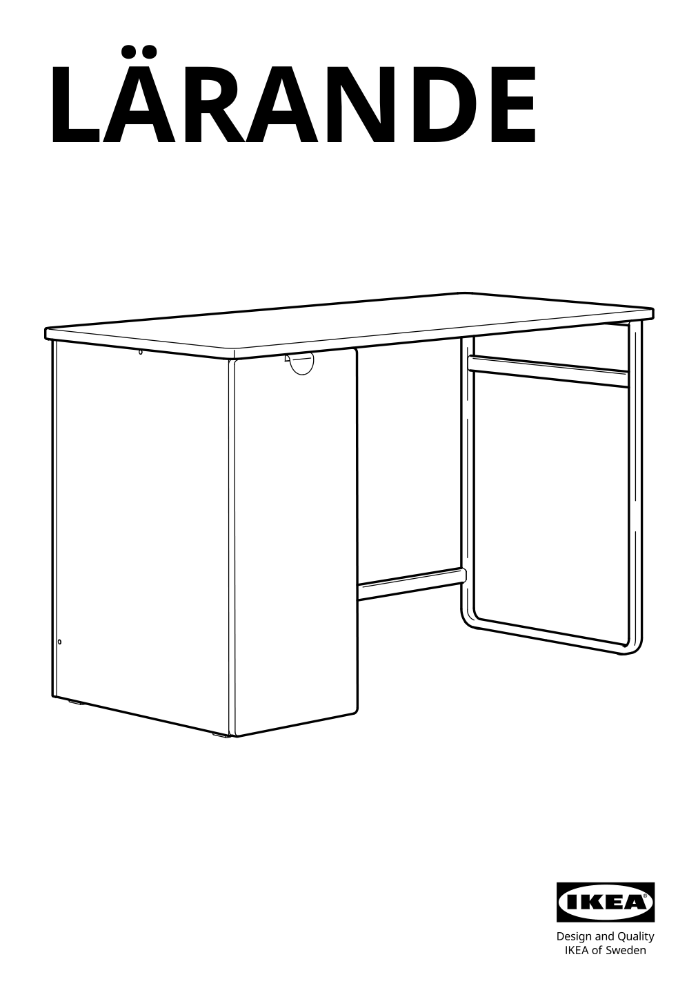 Assembly instructions for IKEA Laerande desk with pull out storage unit white | Page 1 - IKEA LÄRANDE desk with pull-out storage unit 004.927.95