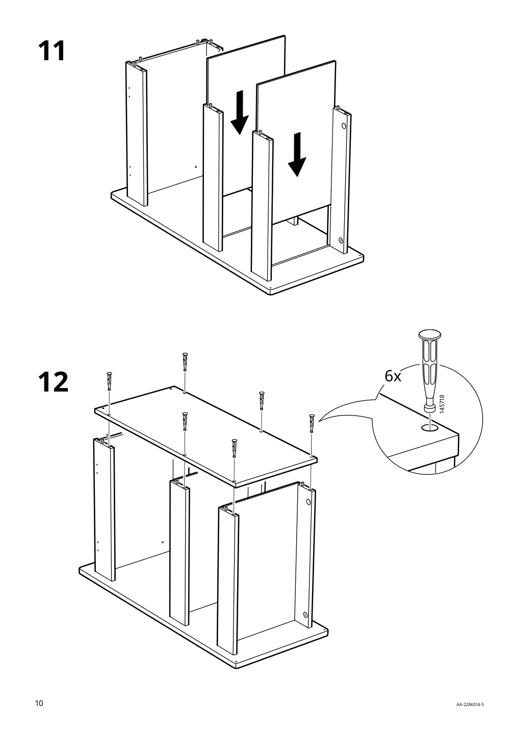 Assembly instructions for IKEA Laerande desk with pull out storage unit white | Page 10 - IKEA LÄRANDE desk with pull-out storage unit 004.927.95