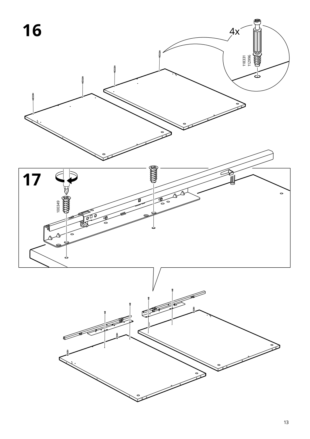 Assembly instructions for IKEA Laerande desk with pull out storage unit white | Page 13 - IKEA LÄRANDE desk with pull-out storage unit 004.927.95