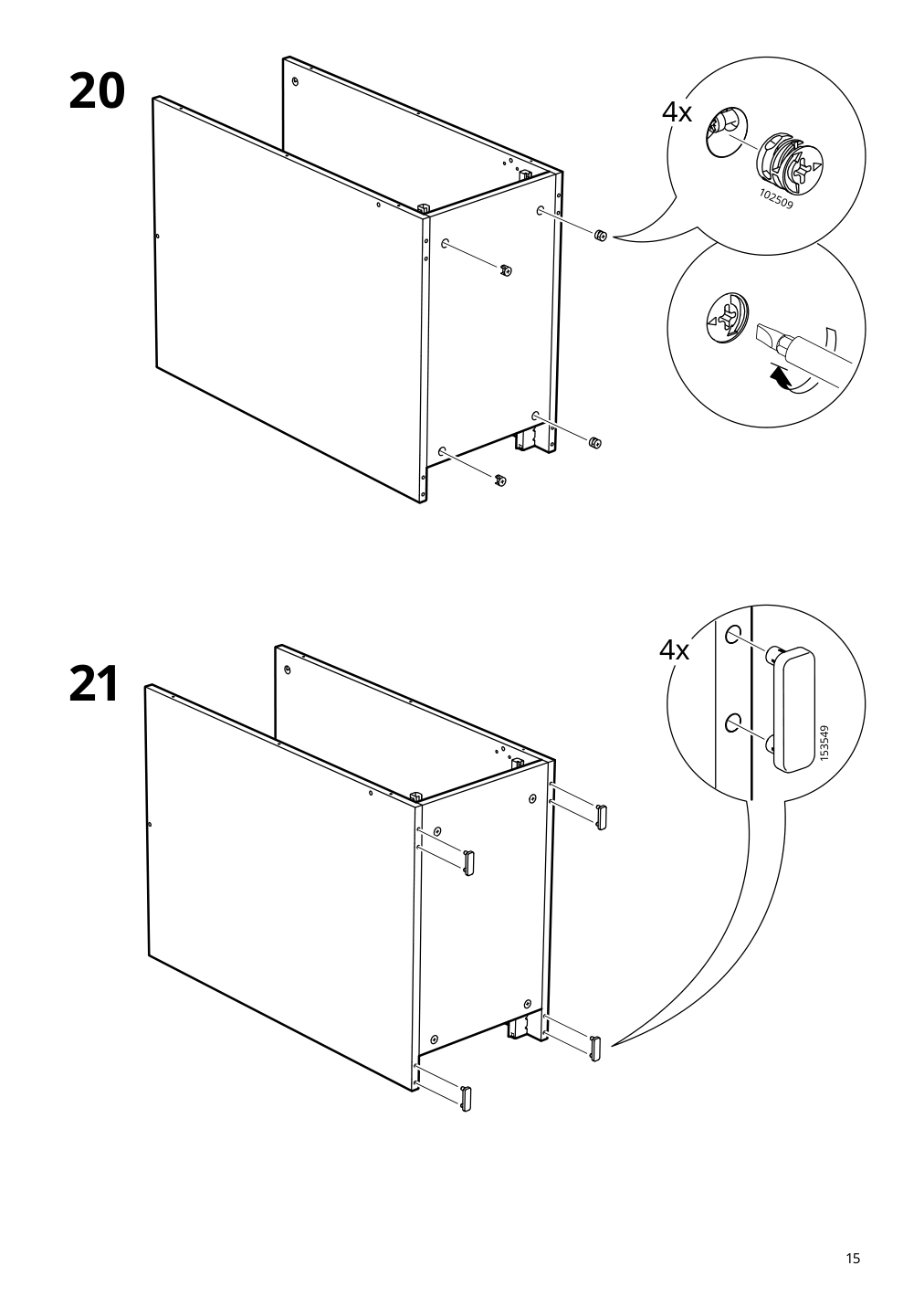 Assembly instructions for IKEA Laerande desk with pull out storage unit white | Page 15 - IKEA LÄRANDE desk with pull-out storage unit 004.927.95