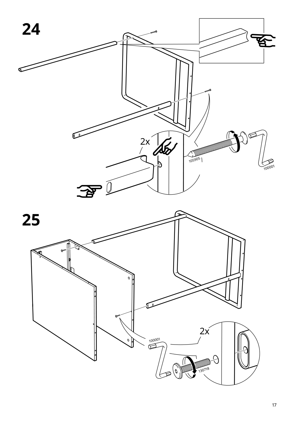 Assembly instructions for IKEA Laerande desk with pull out storage unit white | Page 17 - IKEA LÄRANDE desk with pull-out storage unit 004.927.95