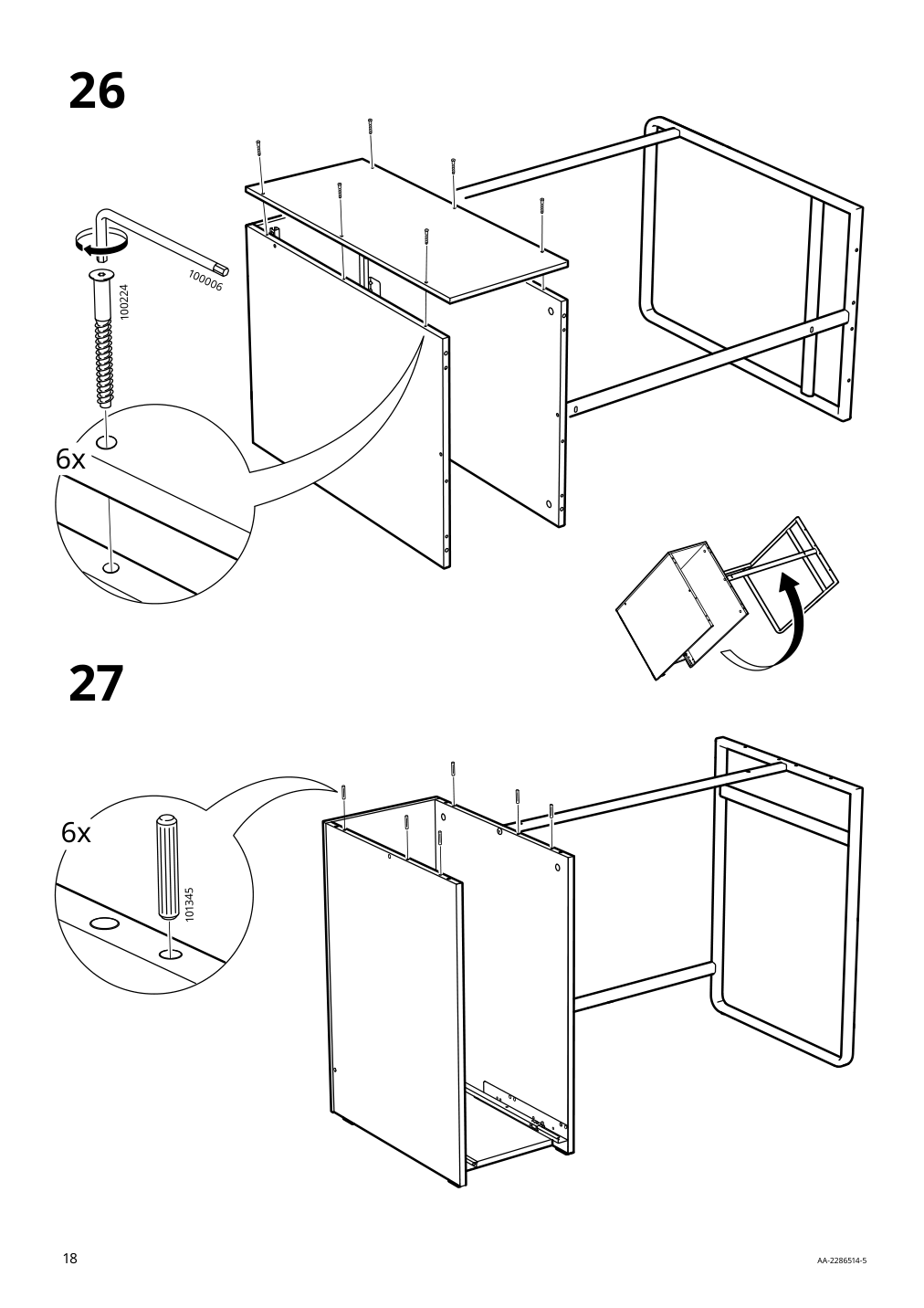 Assembly instructions for IKEA Laerande desk with pull out storage unit white | Page 18 - IKEA LÄRANDE desk with pull-out storage unit 004.927.95