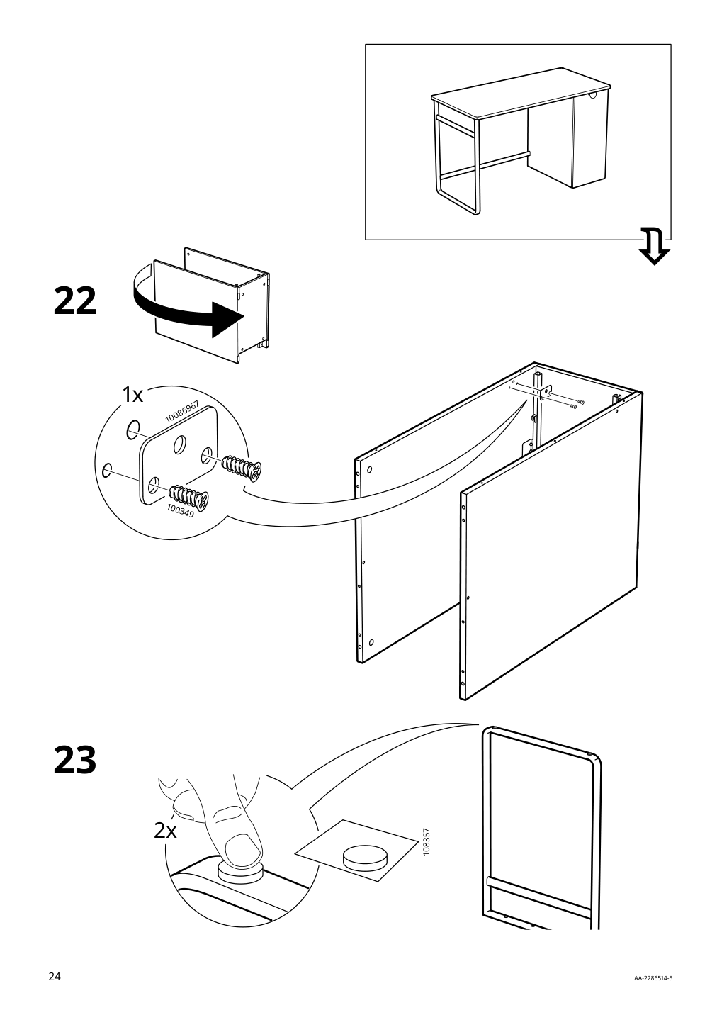 Assembly instructions for IKEA Laerande desk with pull out storage unit white | Page 24 - IKEA LÄRANDE desk with pull-out storage unit 004.927.95