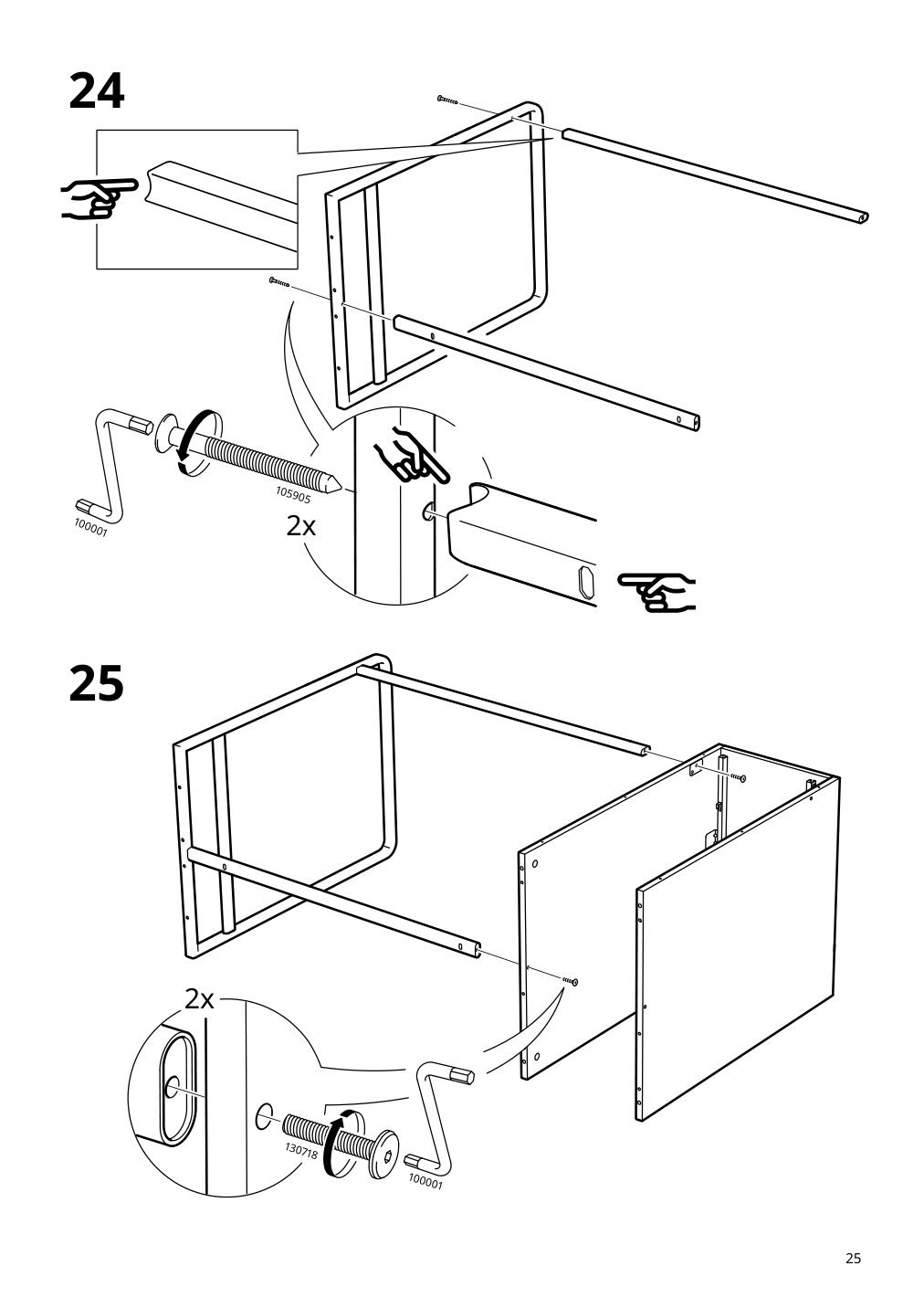 Assembly instructions for IKEA Laerande desk with pull out storage unit white | Page 25 - IKEA LÄRANDE desk with pull-out storage unit 004.927.95