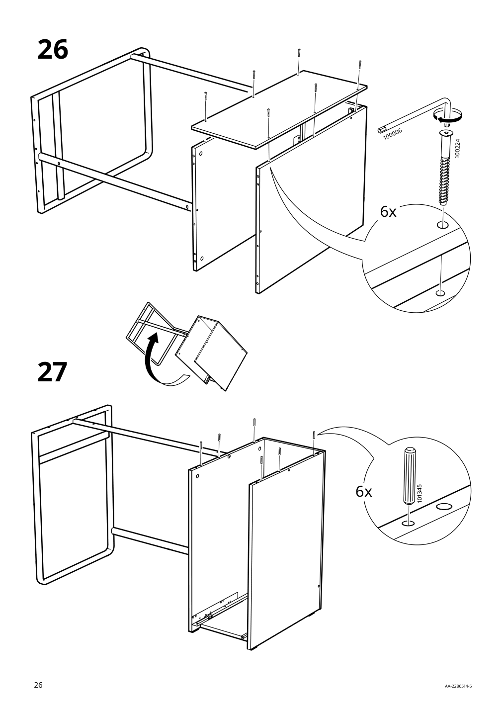 Assembly instructions for IKEA Laerande desk with pull out storage unit white | Page 26 - IKEA LÄRANDE desk with pull-out storage unit 004.927.95