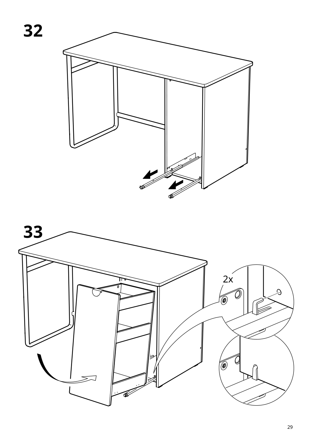 Assembly instructions for IKEA Laerande desk with pull out storage unit white | Page 29 - IKEA LÄRANDE desk with pull-out storage unit 004.927.95