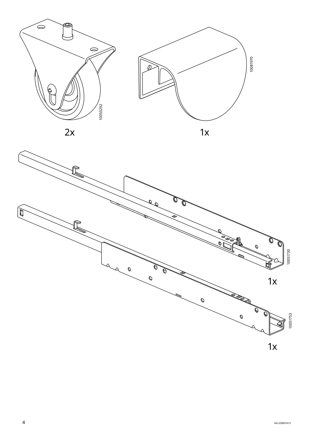 Assembly instructions for IKEA Laerande desk with pull out storage unit white | Page 4 - IKEA LÄRANDE desk with pull-out storage unit 004.927.95