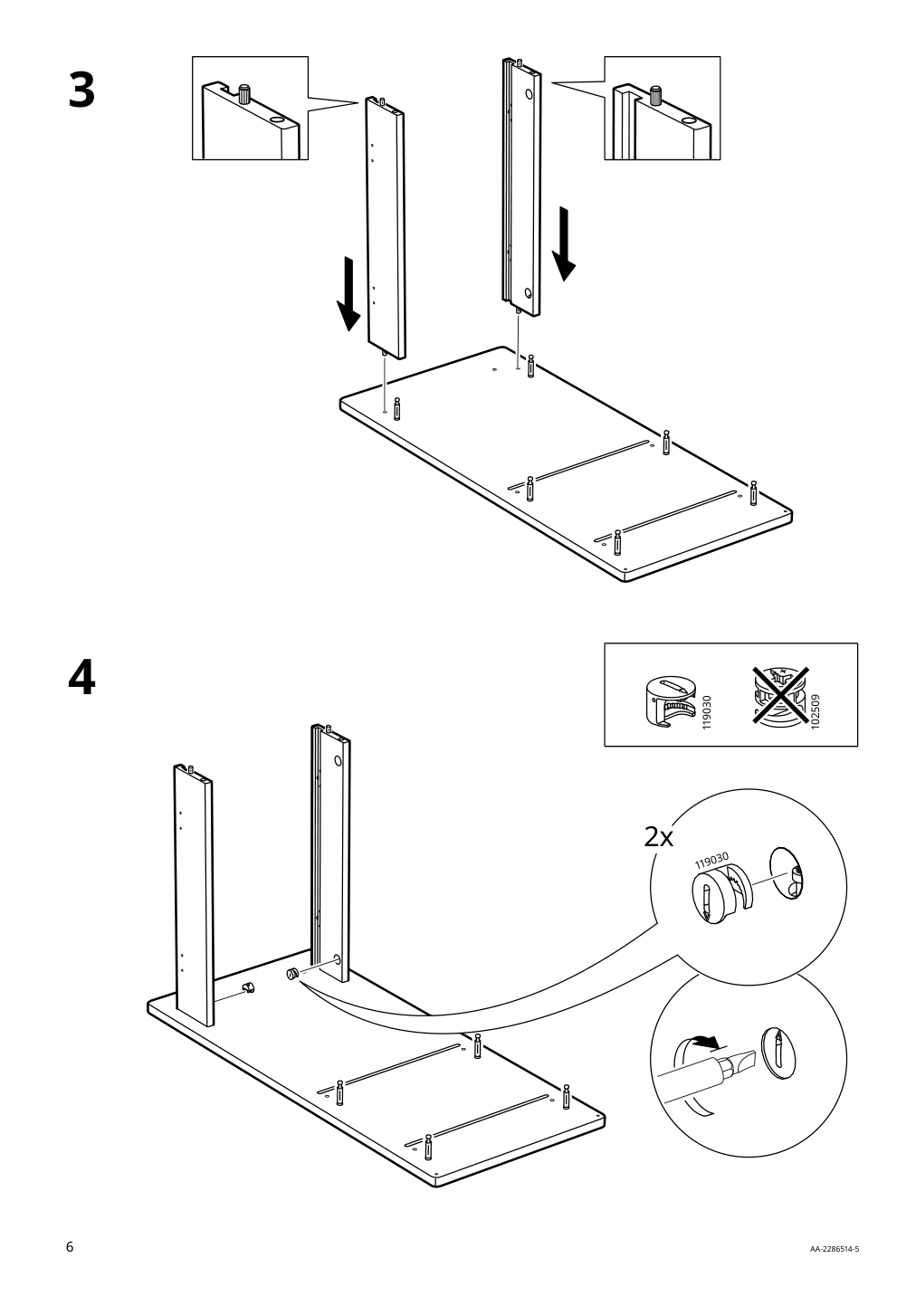 Assembly instructions for IKEA Laerande desk with pull out storage unit white | Page 6 - IKEA LÄRANDE desk with pull-out storage unit 004.927.95