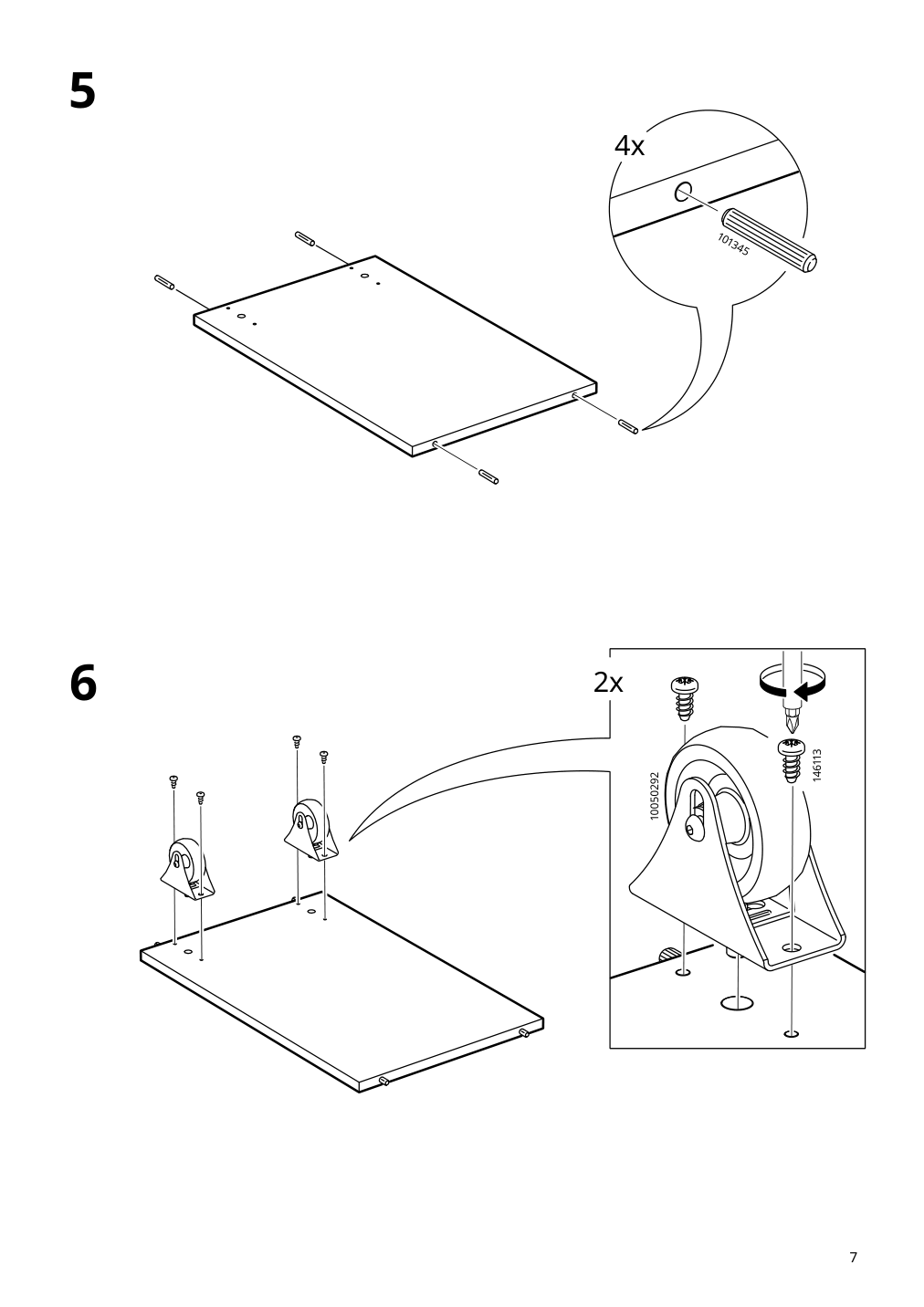 Assembly instructions for IKEA Laerande desk with pull out storage unit white | Page 7 - IKEA LÄRANDE desk with pull-out storage unit 004.927.95