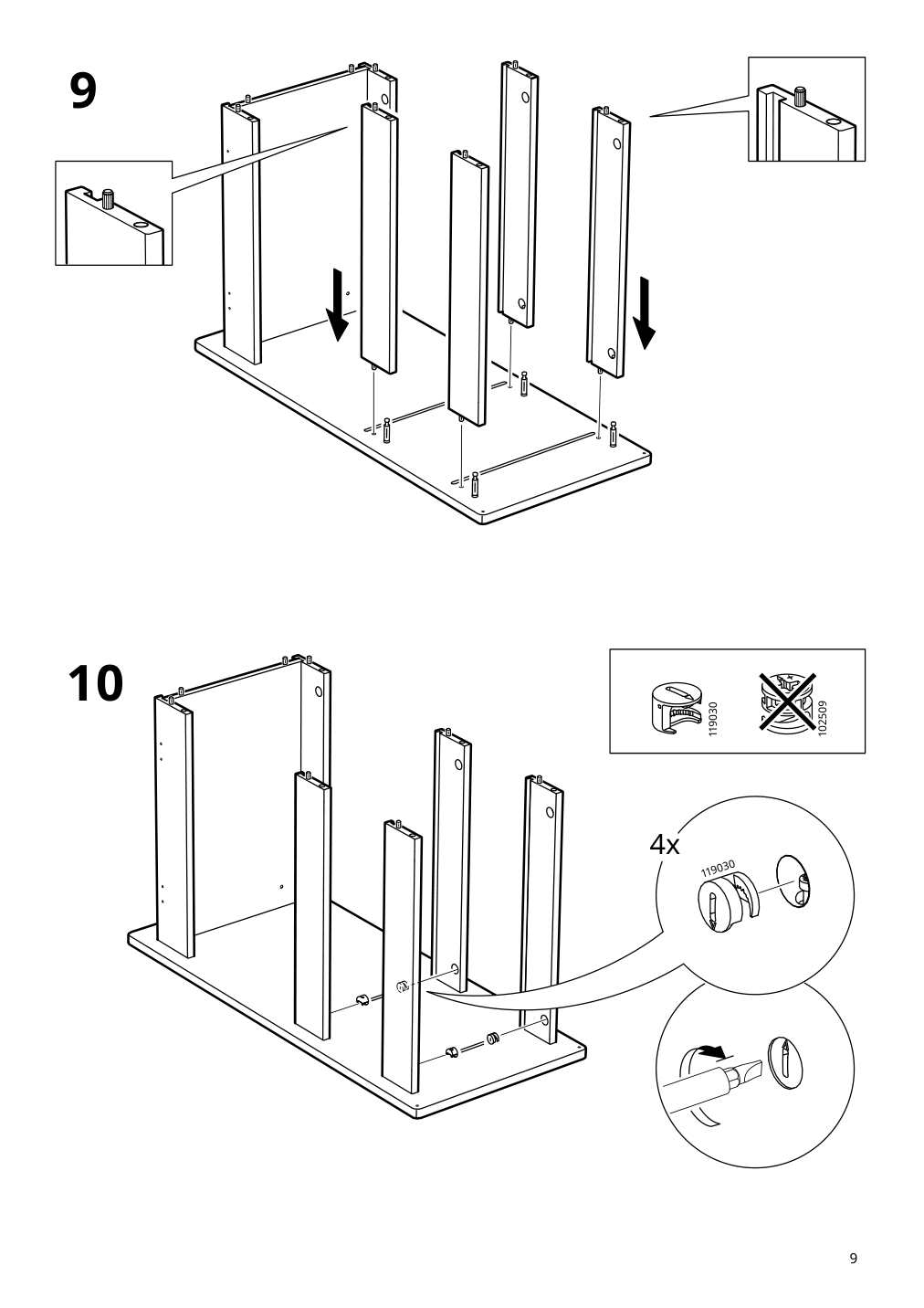 Assembly instructions for IKEA Laerande desk with pull out storage unit white | Page 9 - IKEA LÄRANDE desk with pull-out storage unit 004.927.95