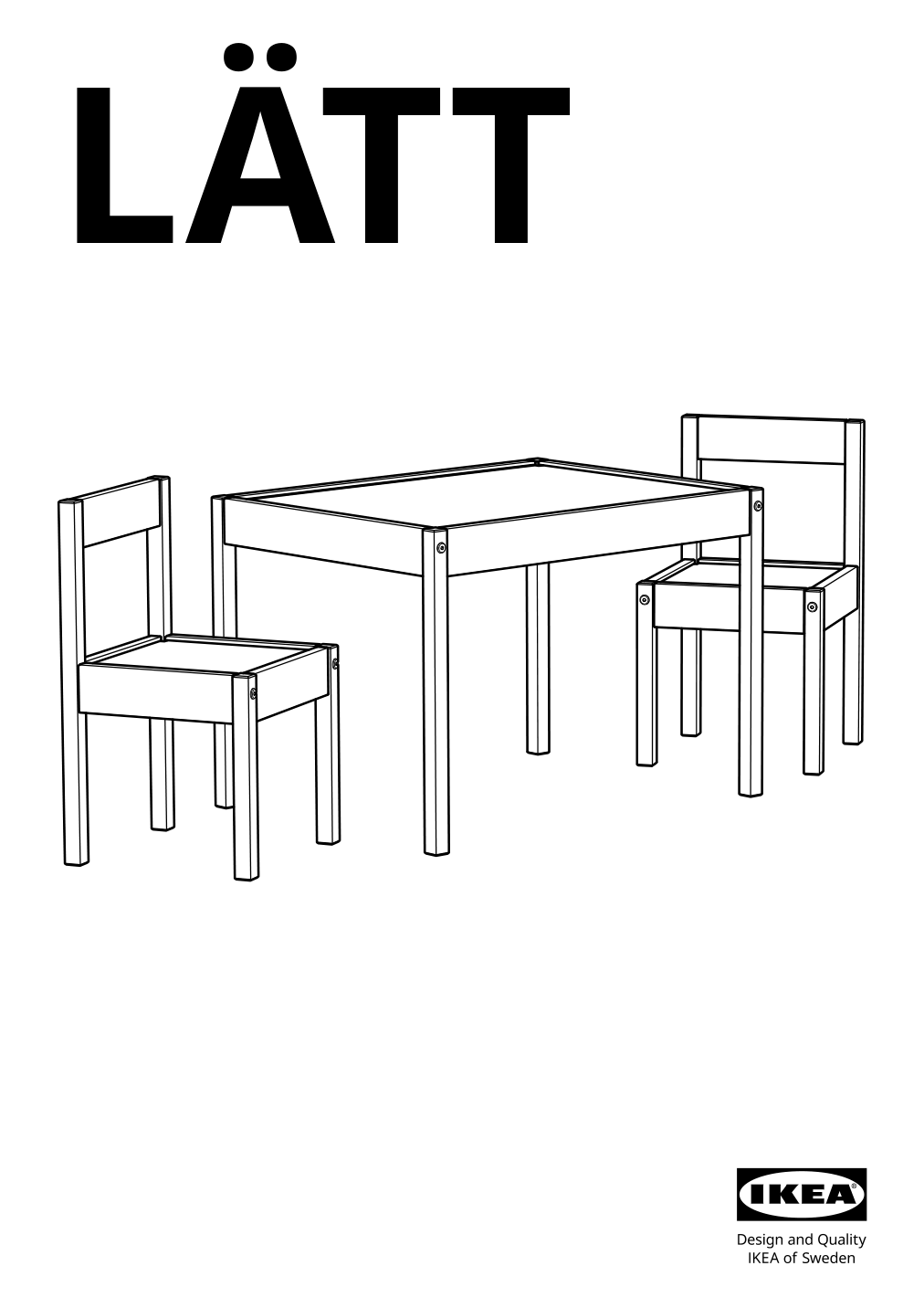 Assembly instructions for IKEA Laett childrens table and 2 chairs white pine | Page 1 - IKEA LÄTT children's table and 2 chairs 501.784.11