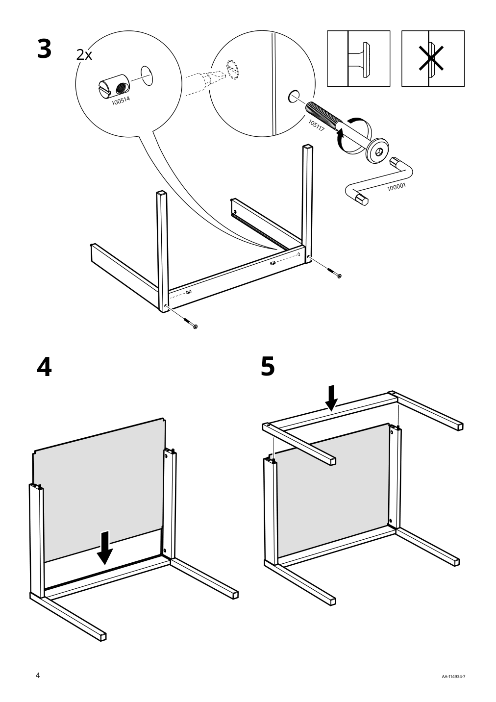 Assembly instructions for IKEA Laett childrens table and 2 chairs white pine | Page 4 - IKEA LÄTT children's table and 2 chairs 501.784.11