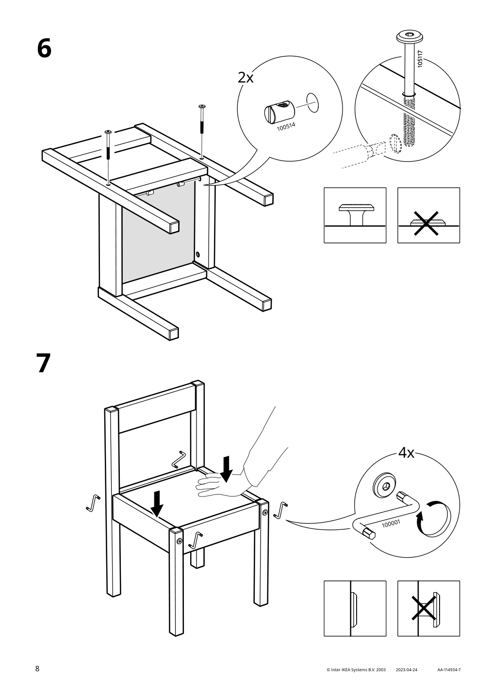 Assembly instructions for IKEA Laett childrens table and 2 chairs white pine | Page 8 - IKEA LÄTT children's table and 2 chairs 501.784.11