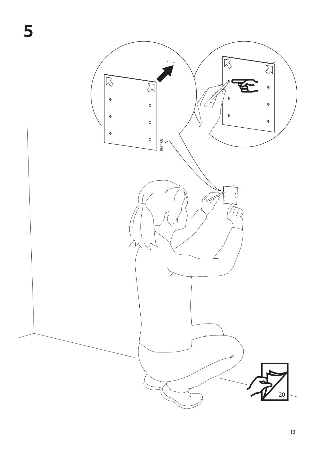 Assembly instructions for IKEA Laetthet suspension rail | Page 13 - IKEA SMÅSTAD wall cabinet 093.899.54