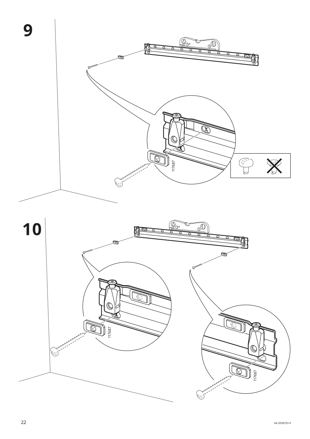 Assembly instructions for IKEA Laetthet suspension rail | Page 22 - IKEA SMÅSTAD / UPPFÖRA storage combination 094.319.91