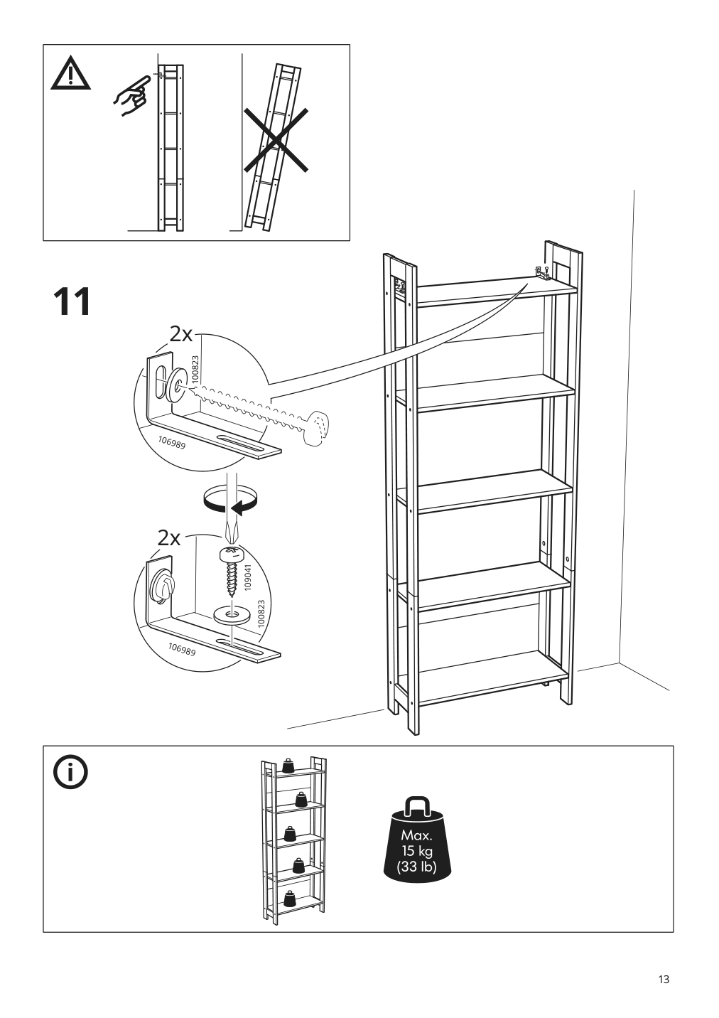 Assembly instructions for IKEA Laiva bookcase black brown | Page 13 - IKEA LAIVA / BRIMNES TV storage combination 493.986.21