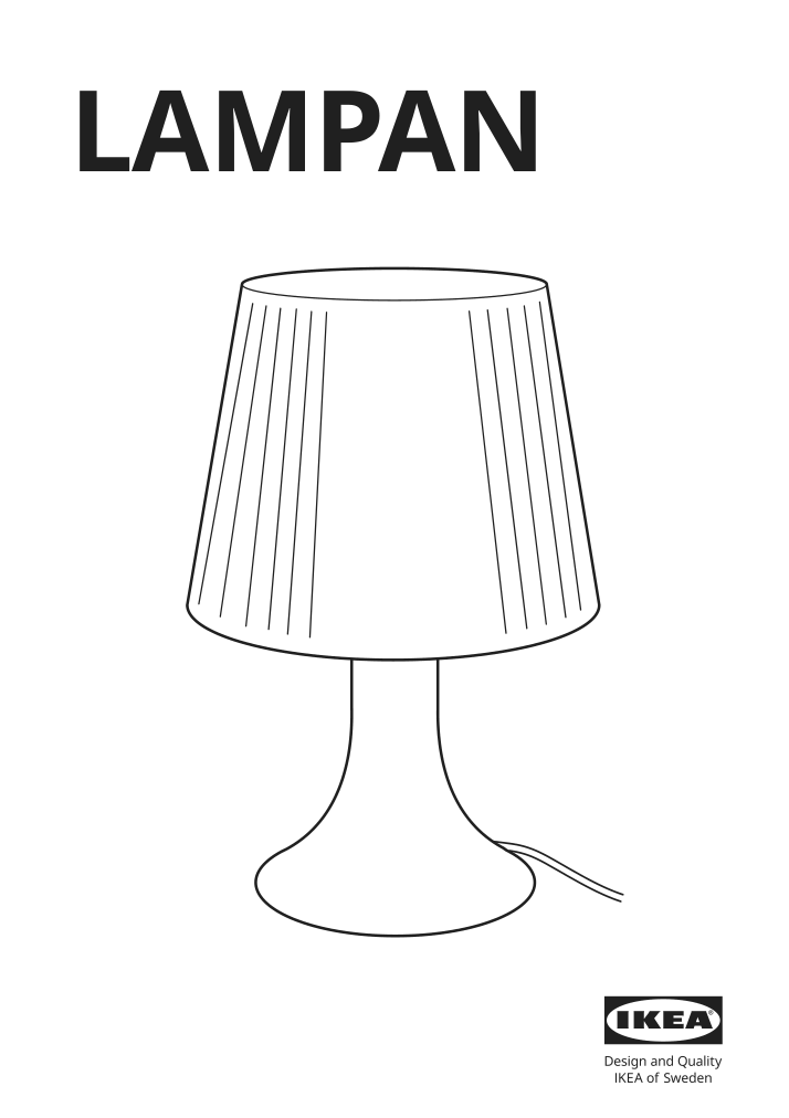 Assembly instructions for IKEA Lampan table lamp white | Page 1 - IKEA LAMPAN table lamp 200.469.88