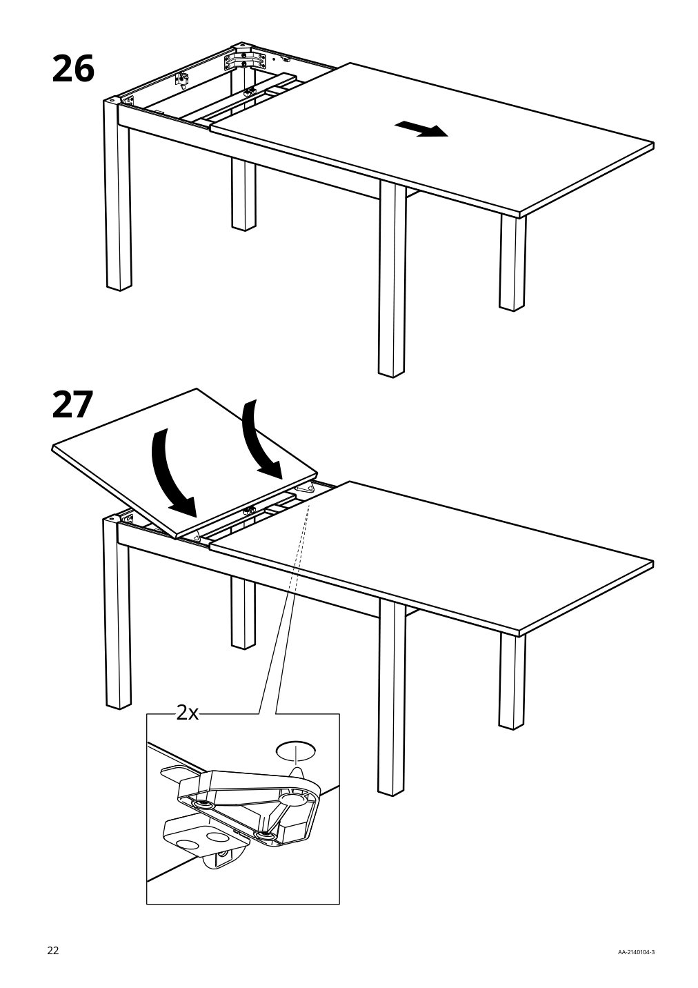 Assembly instructions for IKEA Laneberg extendable table brown | Page 22 - IKEA LANEBERG / INGOLF table and 4 chairs 594.829.59