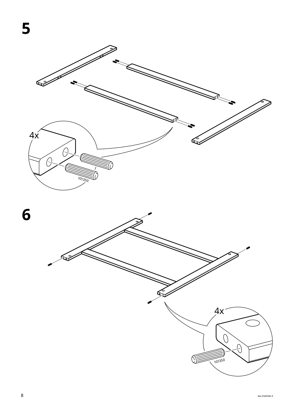 Assembly instructions for IKEA Laneberg extendable table brown | Page 8 - IKEA LANEBERG / EKEDALEN table and 4 chairs 694.829.54