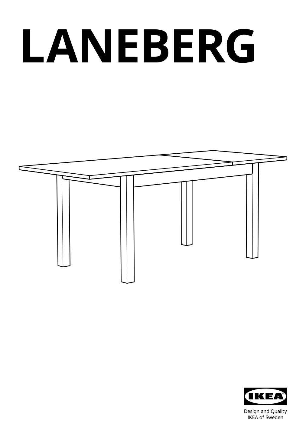 Assembly instructions for IKEA Laneberg extendable table white | Page 1 - IKEA LANEBERG extendable table 604.161.38