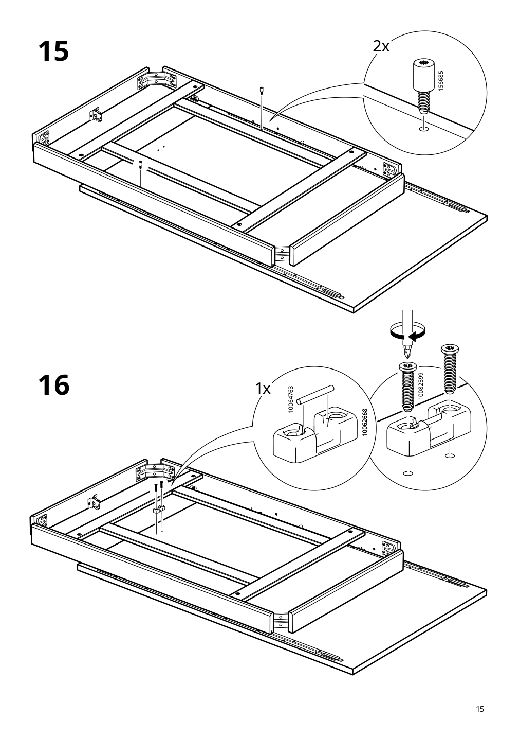 Assembly instructions for IKEA Laneberg extendable table white | Page 15 - IKEA LANEBERG extendable table 604.161.38