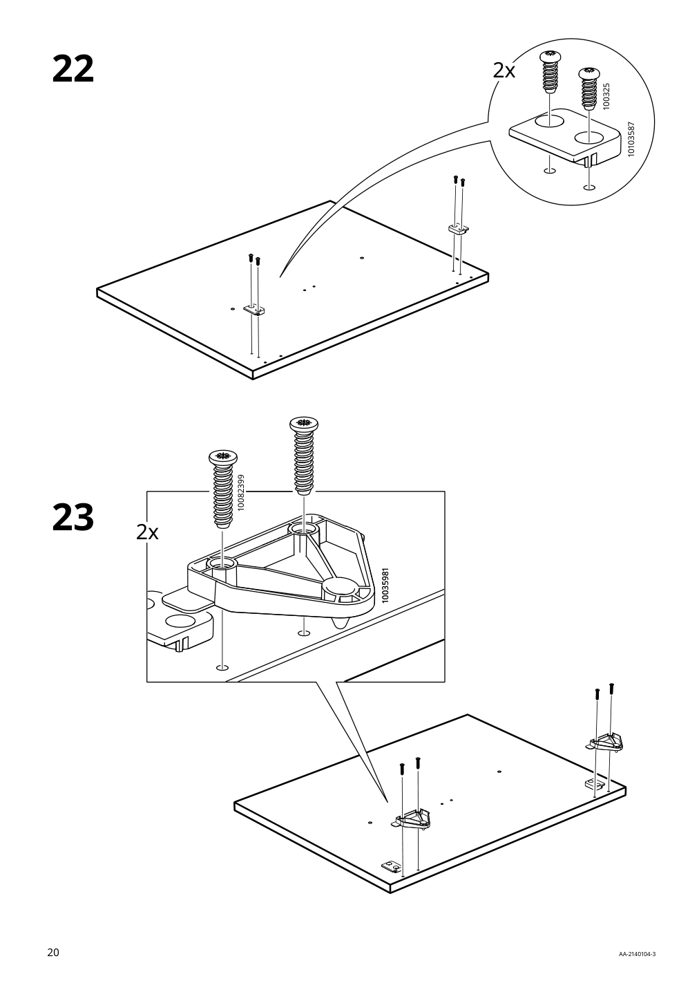 Assembly instructions for IKEA Laneberg extendable table white | Page 20 - IKEA LANEBERG extendable table 604.161.38