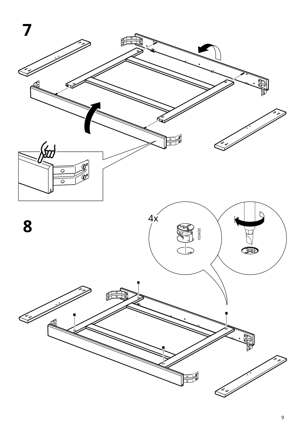 Assembly instructions for IKEA Laneberg extendable table white | Page 9 - IKEA LANEBERG extendable table 604.161.38