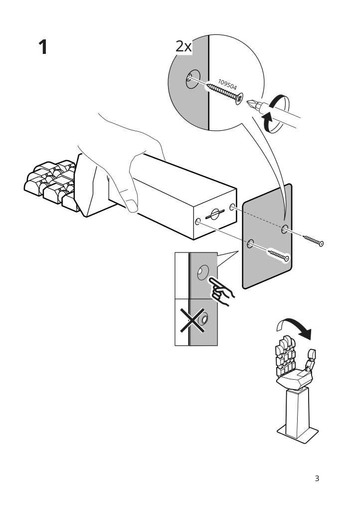 Assembly instructions for IKEA Lanespelare accessories stand | Page 3 - IKEA LÅNESPELARE accessories stand 605.113.62