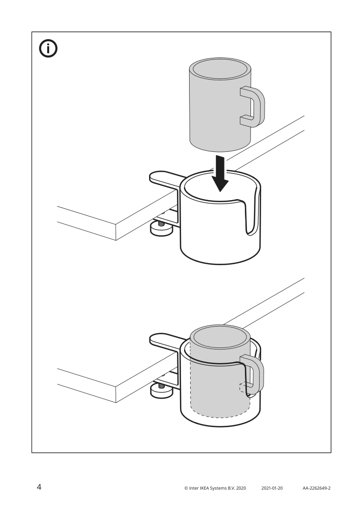 Assembly instructions for IKEA Lanespelare cup holder black | Page 4 - IKEA LÅNESPELARE mug and mug holder 794.293.10