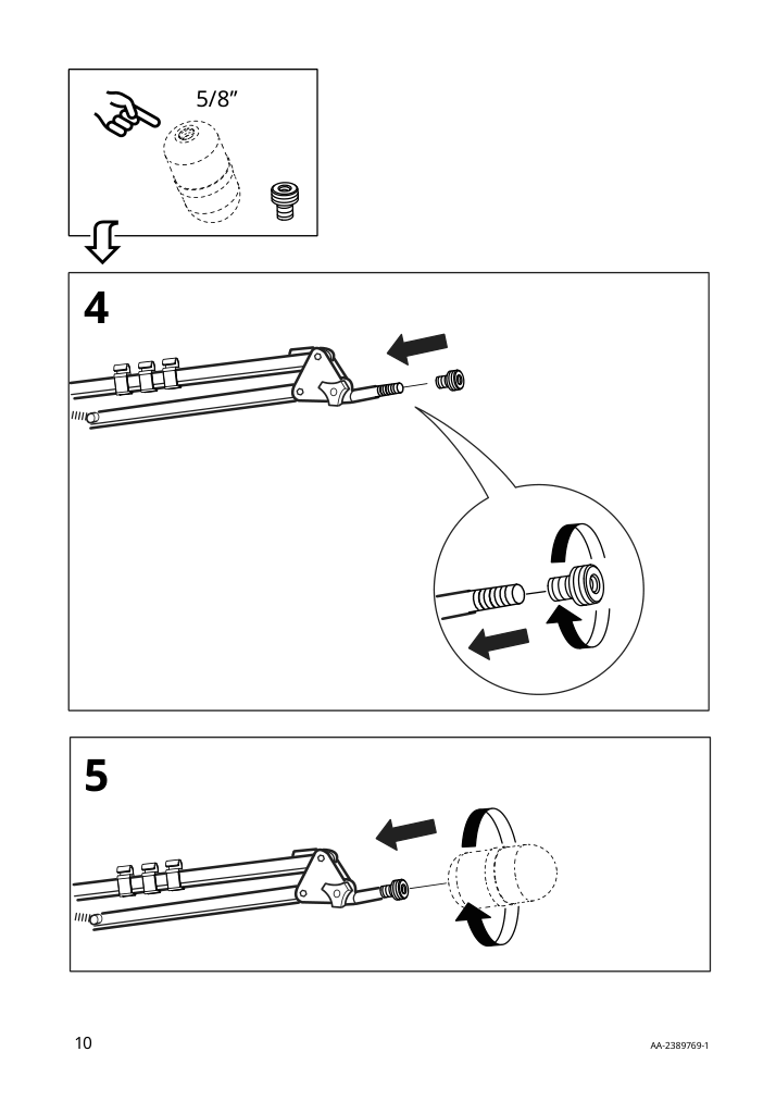 Assembly instructions for IKEA Lanespelare microphone arm with screw mount anthracite | Page 10 - IKEA LÅNESPELARE microphone arm 905.713.97