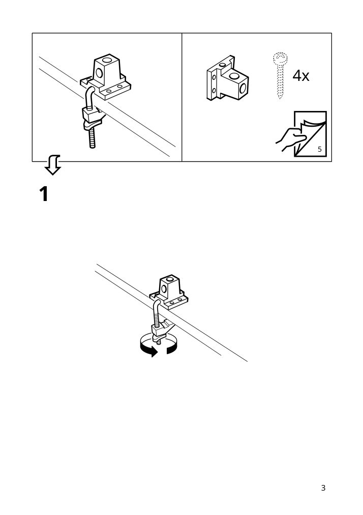 Assembly instructions for IKEA Lanespelare microphone arm with screw mount anthracite | Page 3 - IKEA LÅNESPELARE microphone arm 905.713.97