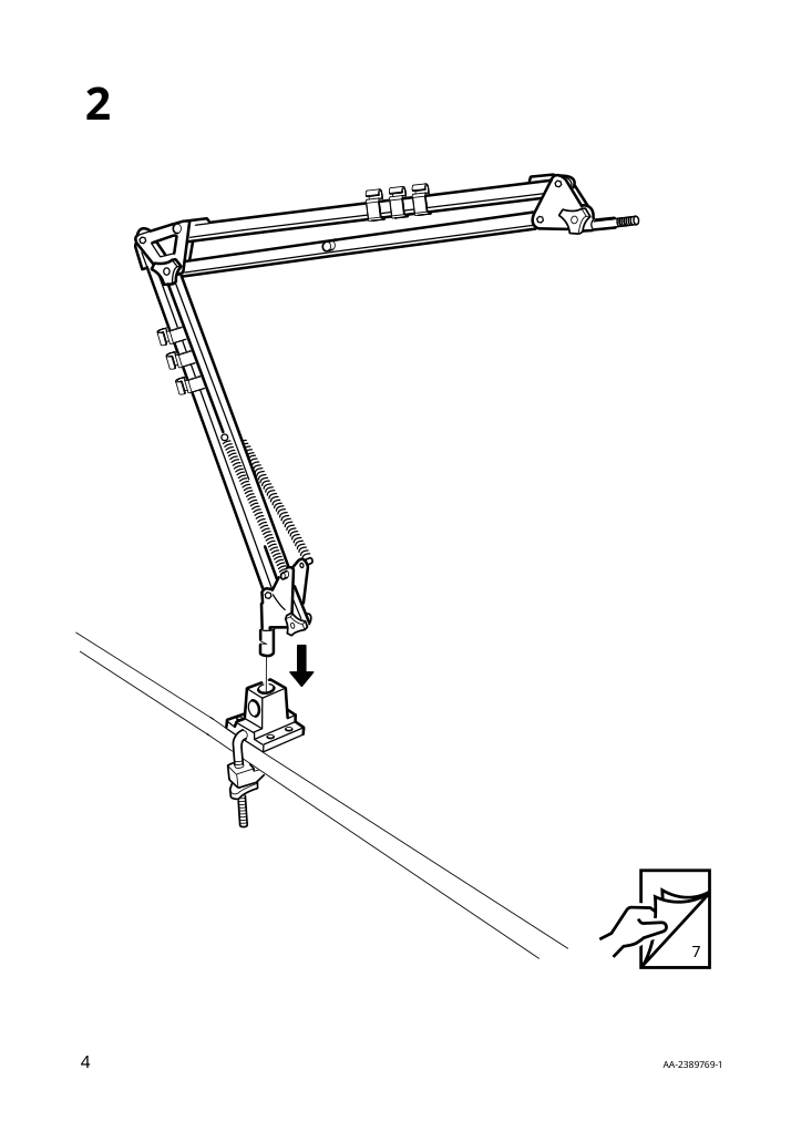 Assembly instructions for IKEA Lanespelare microphone arm with screw mount anthracite | Page 4 - IKEA LÅNESPELARE microphone arm 905.713.97