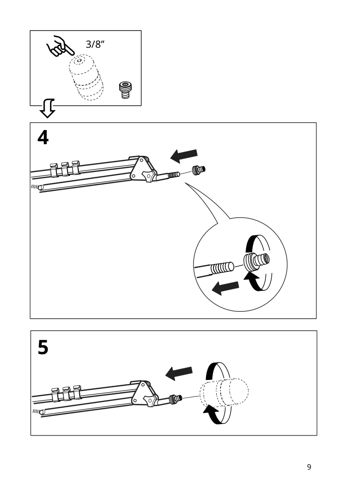 Assembly instructions for IKEA Lanespelare microphone arm with screw mount anthracite | Page 9 - IKEA LÅNESPELARE microphone arm 905.713.97