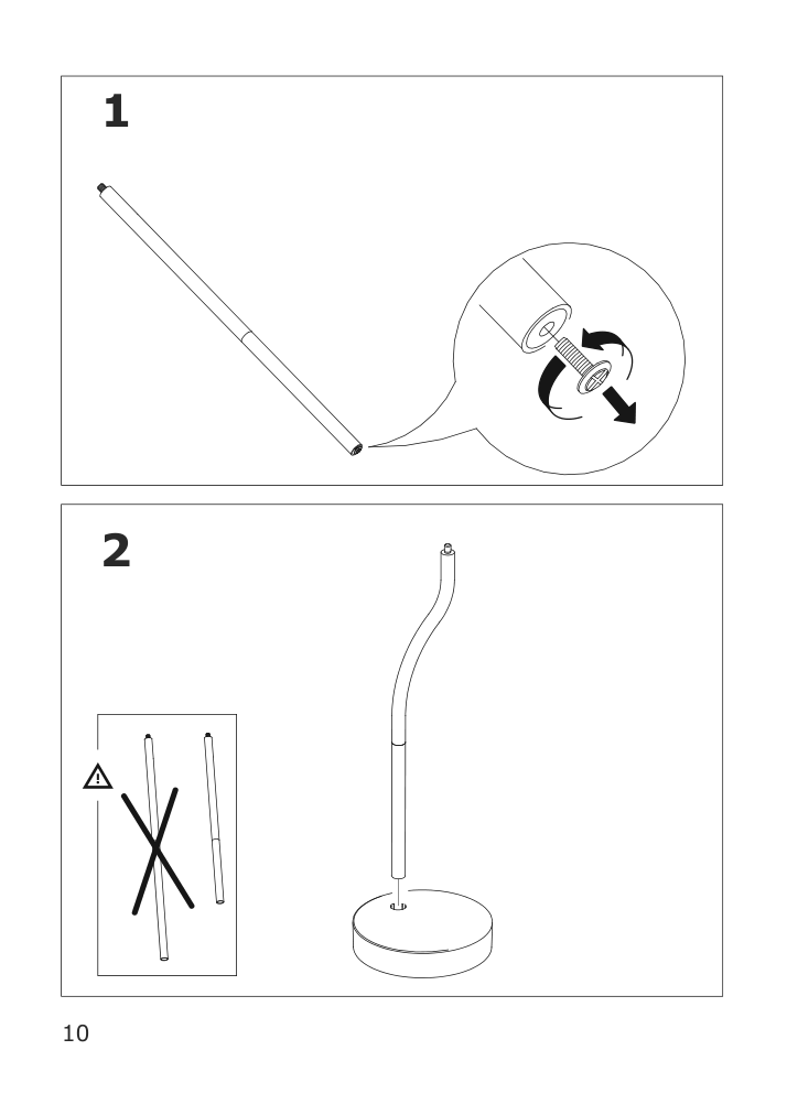 Assembly instructions for IKEA Lanespelare ring lamp with phone holder | Page 10 - IKEA LÅNESPELARE ring lamp with phone holder 105.143.58