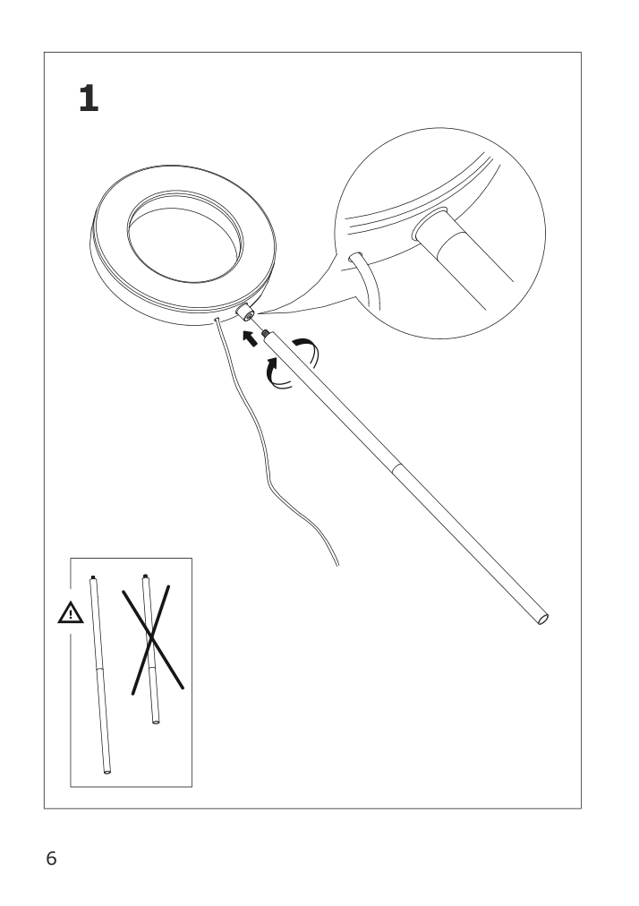 Assembly instructions for IKEA Lanespelare ring lamp with phone holder | Page 6 - IKEA LÅNESPELARE ring lamp with phone holder 105.143.58