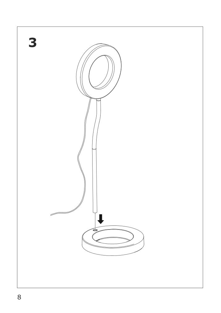 Assembly instructions for IKEA Lanespelare ring lamp with phone holder | Page 8 - IKEA LÅNESPELARE ring lamp with phone holder 105.143.58