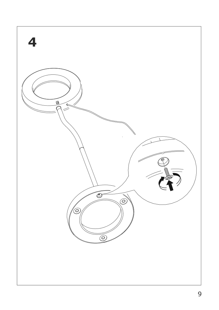 Assembly instructions for IKEA Lanespelare ring lamp with phone holder | Page 9 - IKEA LÅNESPELARE ring lamp with phone holder 105.143.58