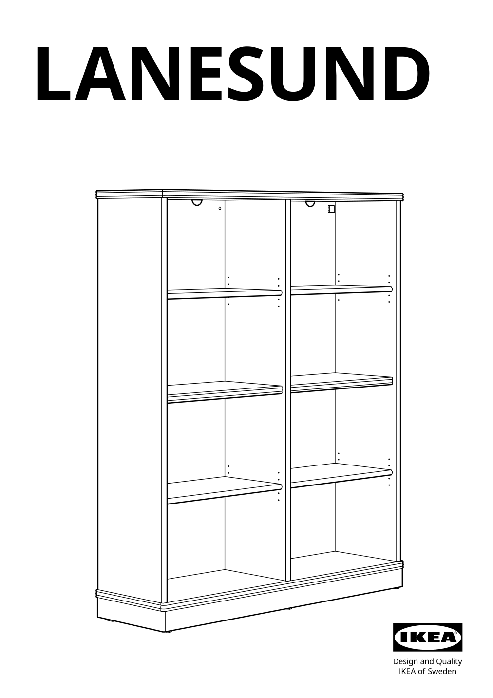 Assembly instructions for IKEA Lanesund bookcase gray brown | Page 1 - IKEA LANESUND storage combination 895.147.27