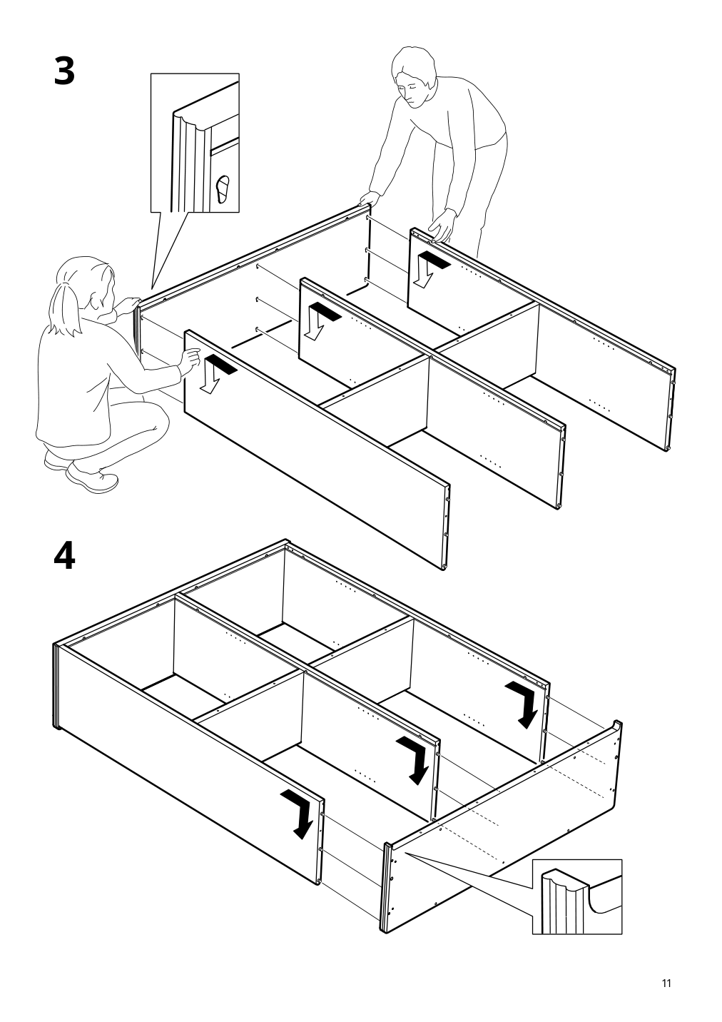 Assembly instructions for IKEA Lanesund bookcase gray brown | Page 11 - IKEA LANESUND storage combination 895.147.27