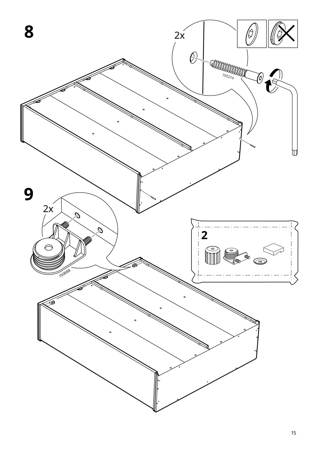 Assembly instructions for IKEA Lanesund bookcase gray brown | Page 15 - IKEA LANESUND storage combination 895.147.27